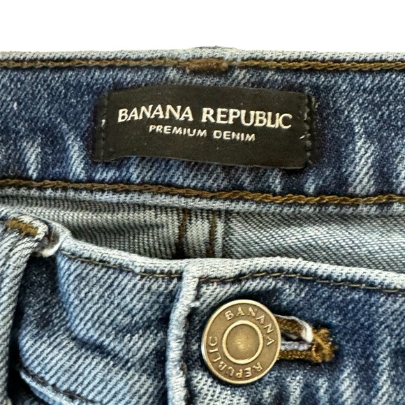 Women’s Banana Republic Size 27 Blue Cotton/Polyester/Spandex HR Straight Jeans - Picture 6 of 8